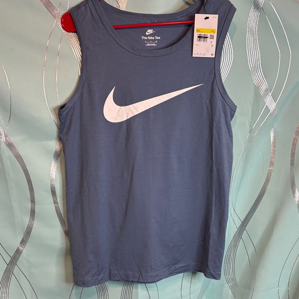 Nike Slate Blue Tank with White Swoosh
